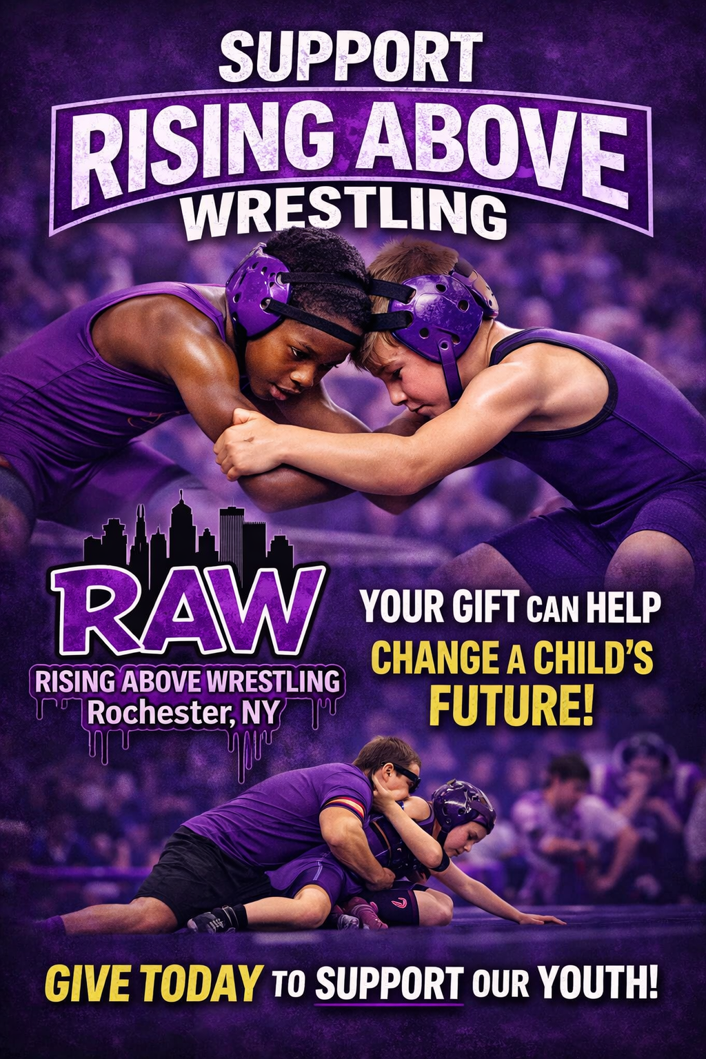 Rising Above Wrestling support blog highlighting how gifts help fund youth wrestling and mentorship programs
